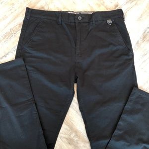 ELEVEN PARIS Men's Black Relaxed Chinos 32/32
